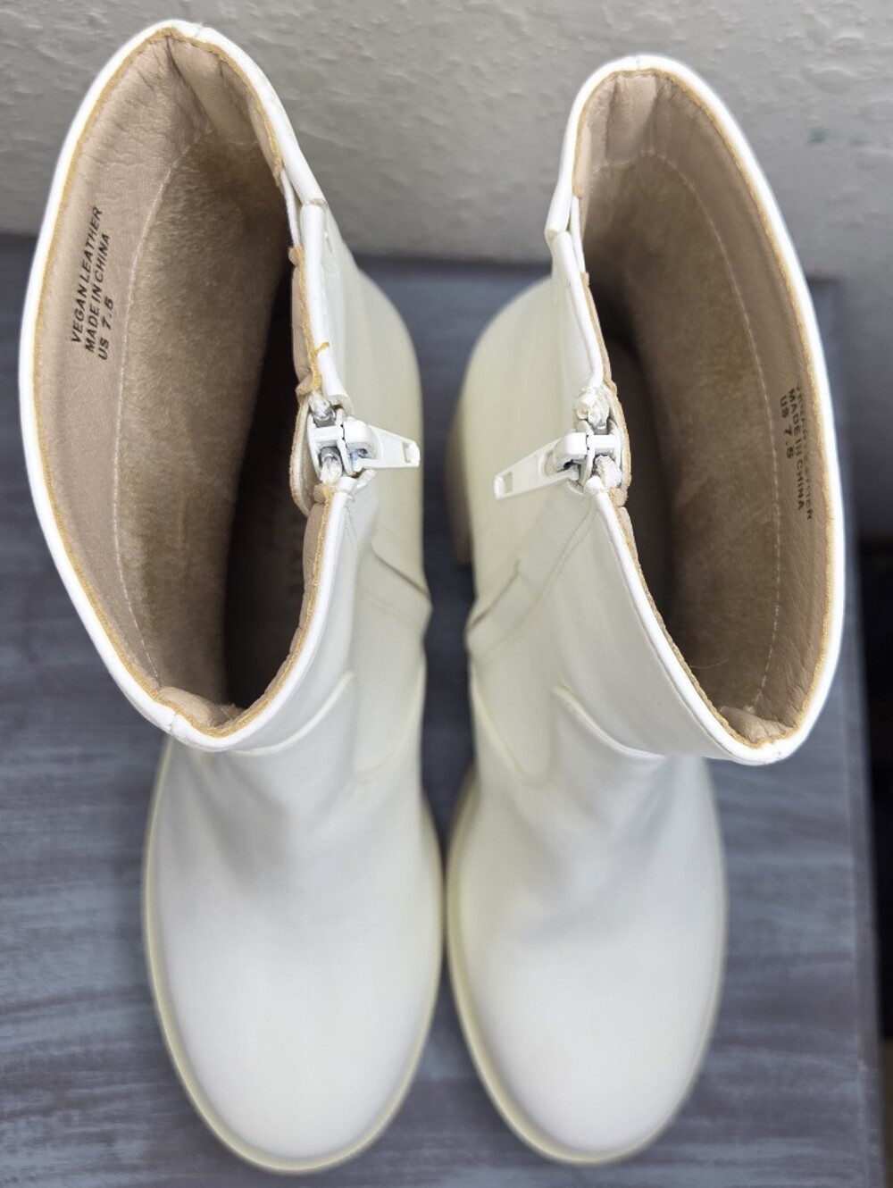 Altar'd State Off-White Platform Ankle Boots Size 7.5 - Picture 5 of 11